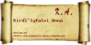 Királyfalvi Anna névjegykártya