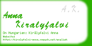 anna kiralyfalvi business card